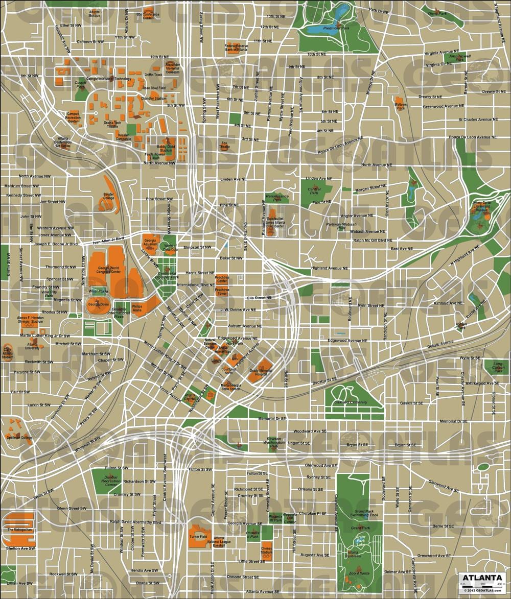 都市アトランタの地図