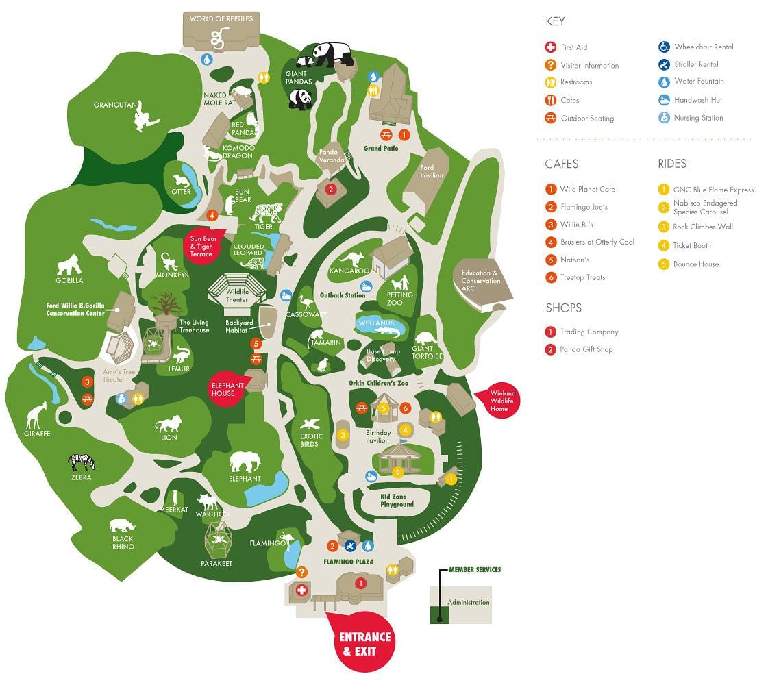 地図のアトランタ動物園
