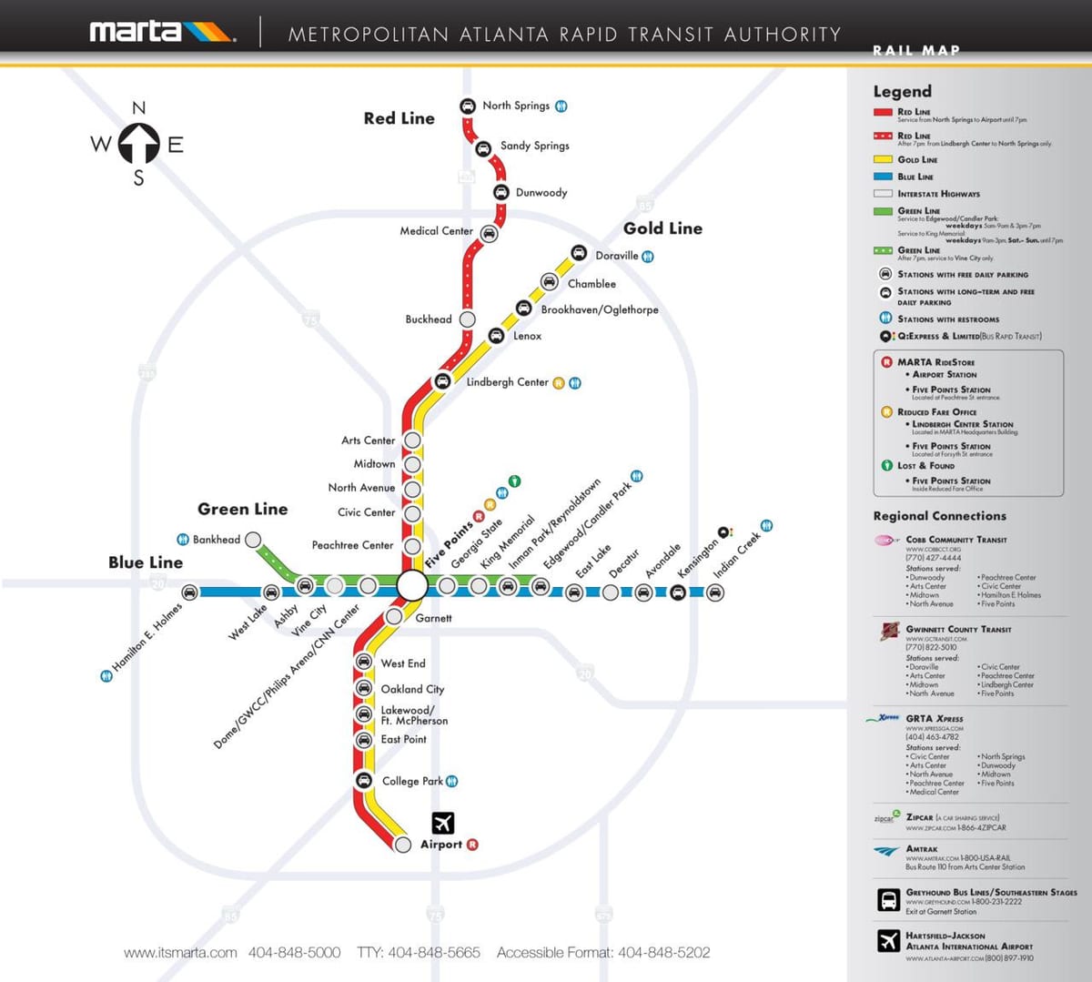 アトランタの電車地図