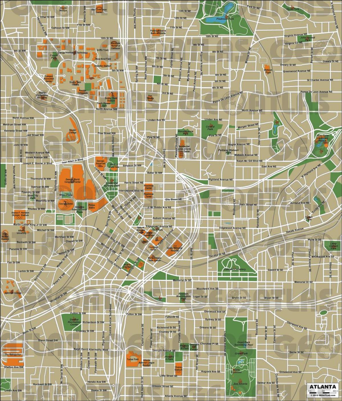 都市アトランタの地図