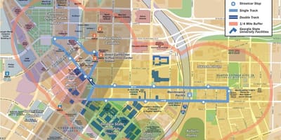 地図の路面電車のアトランタ
