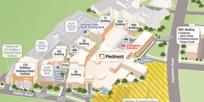 ピエモンテ病院の地図
