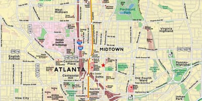 地図のミッドタウンアトランタ